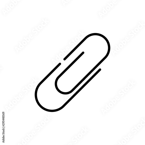 Icono plano lineal clip de papel en color negro