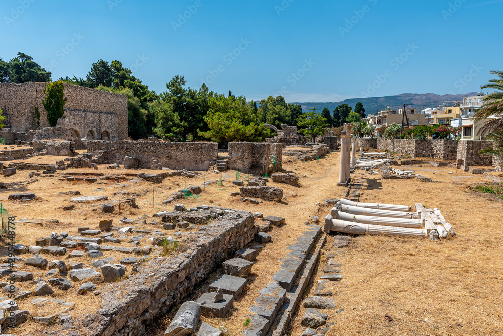Ancient ruins in de city of Kos Greece