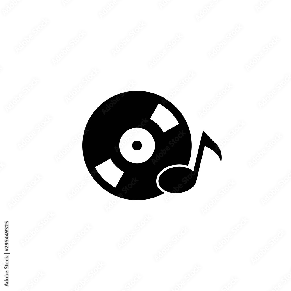 Vinyl disk record music logo vector icon illustration design 