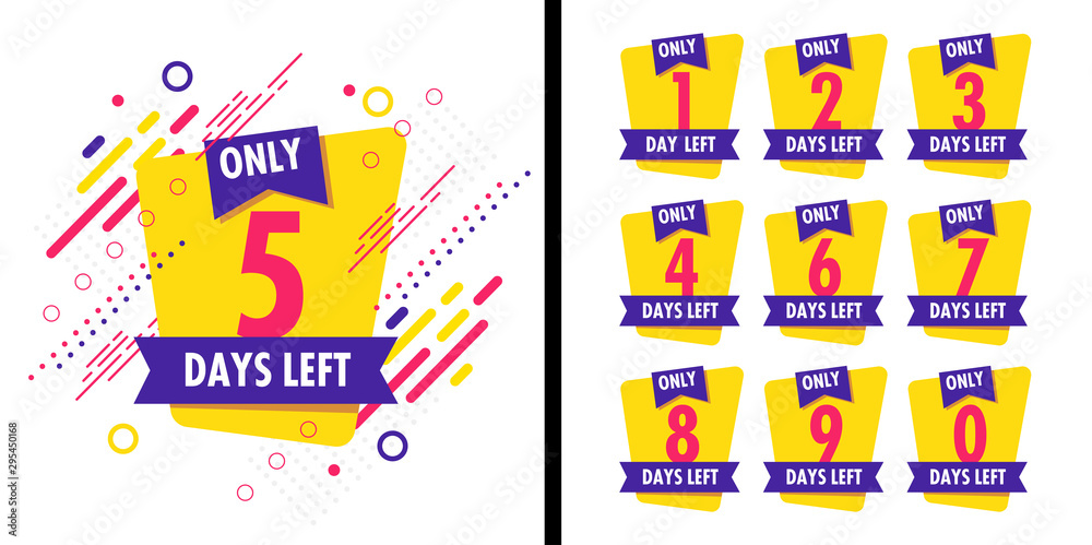 Number days left countdown vector illustration template Stock Vector ...