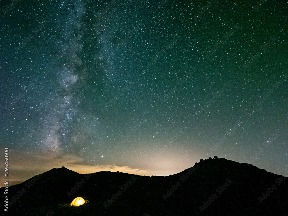 星 山 天の川 テント