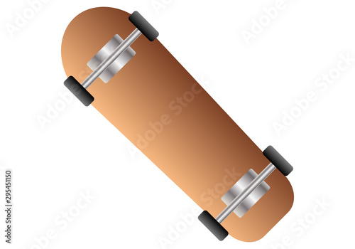 Patinete de madera sobre fondo blanco.