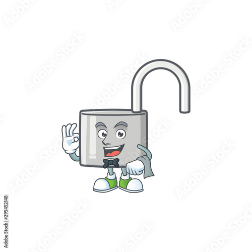 Waiter silver unlock key for security private.