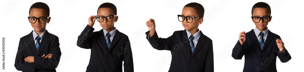 childhood and people concept- set of elegant little boy with glasses in business suit. Isolated childhood and people concept- set of elegant little boy with glasses in business suit. Isolated