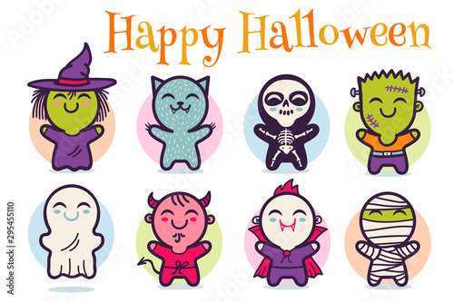 Vector Halloween monsters.