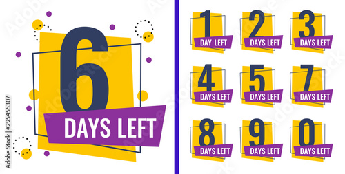 Number days left countdown vector illustration template