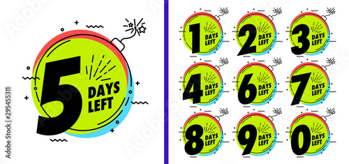 Number days left countdown vector illustration template