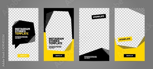Set of minimalistic stories for social media. Pack for creating your unique content. Story mockup.