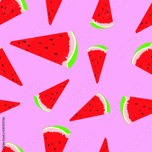 A slice of watermelon. Seamless pattern. Vector graphics. Vector EPS10.