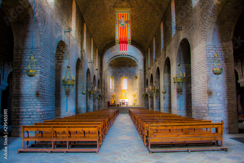 Interior del monasterio de Ripoll, Catalunya photo