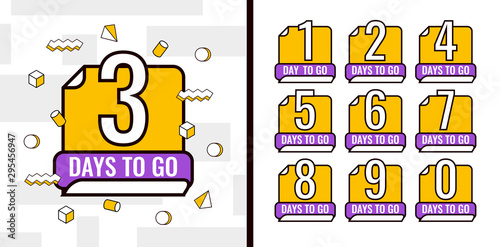 Number days left countdown vector illustration template