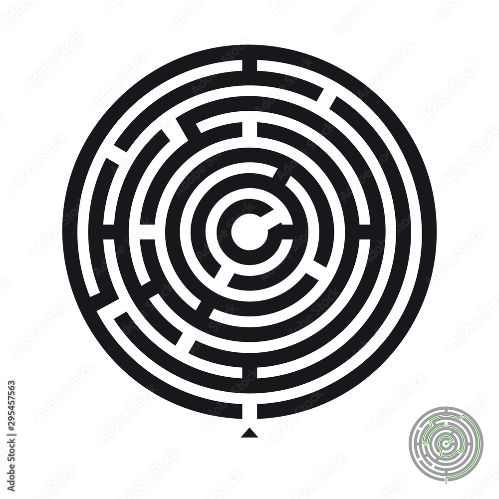Round maze and solution Round maze and solution