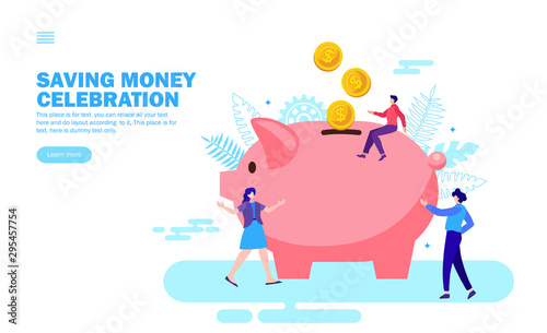 people saving money in piggy bank