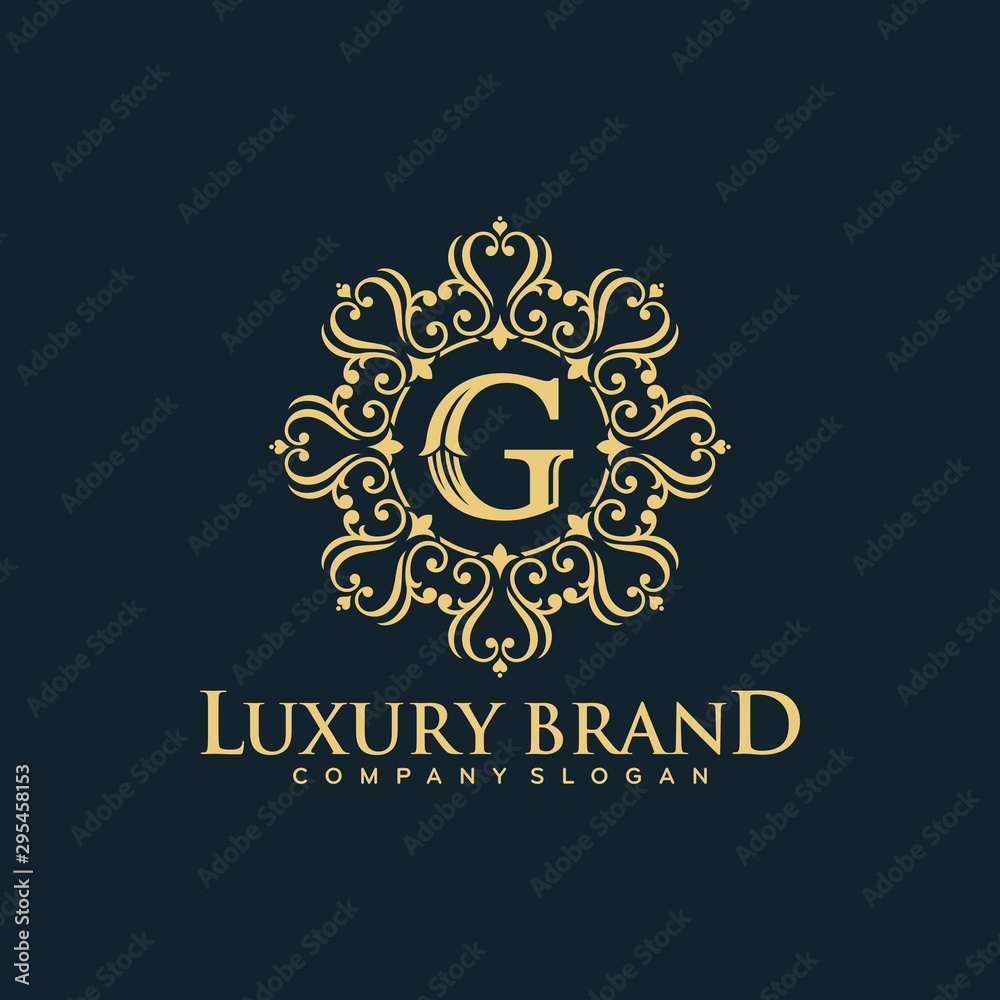 Golden luxury logo design Vector
