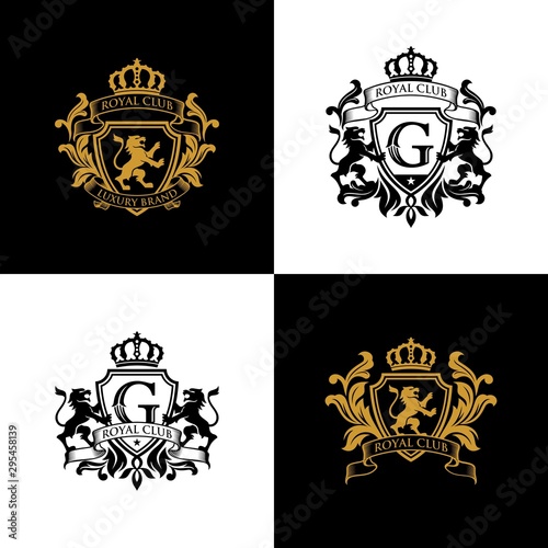 Golden luxury logo design Vector