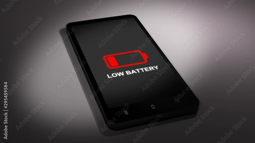 Low Battery Symbol Blinking on Smart Phone. Seamless Loops Low Battery Symbol Blinking on Smart Phone. Seamless Loops