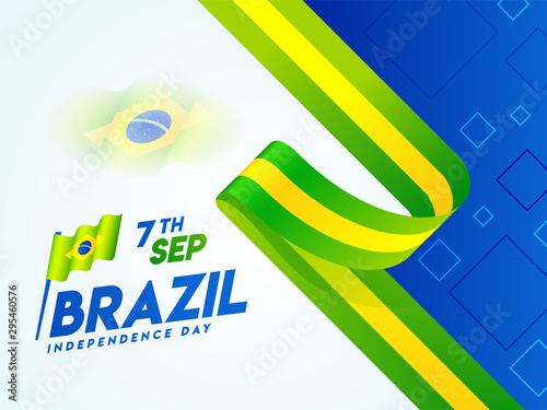 Creative banner or poster design with Brazil National flag for 7th September, Brazil Independence Day celebration concept.