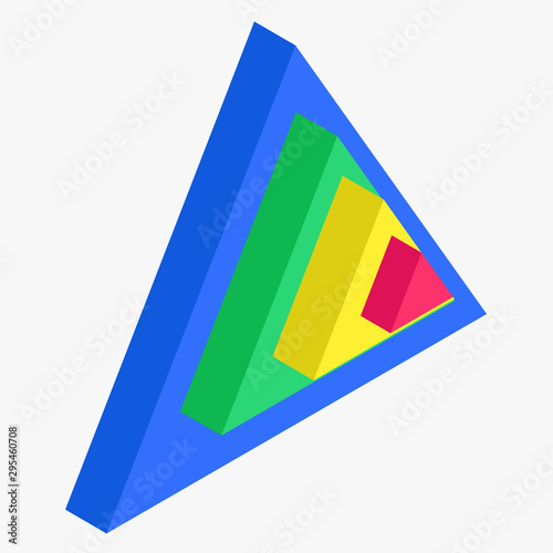 3D isometric of colorful infographic pyramid element.