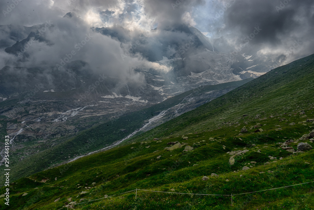 Hiking in Italian alps landscate
