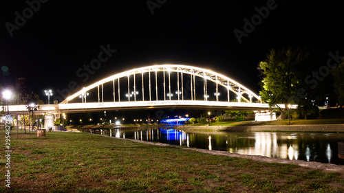 Kossuth bridge at nightime (Győr, Hungary) © majorstockphoto