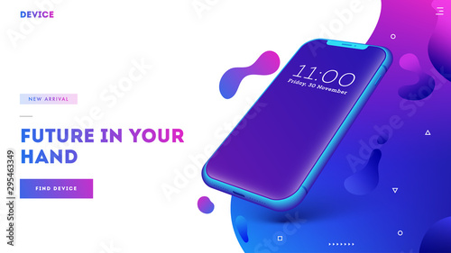 Next generation smart phones. Website landing page or hero image.