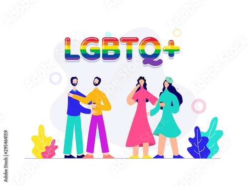 LGBTQ community concept with Gay and Lesbian couples.