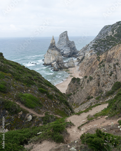 Ocean waves in Praia da Ursa