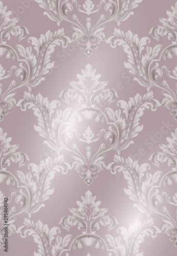 Rococo texture pattern Vector. Floral ornament decoration. Victorian engraved retro design. Vintage grunge fabric decors. Luxury fabrics © castecodesign