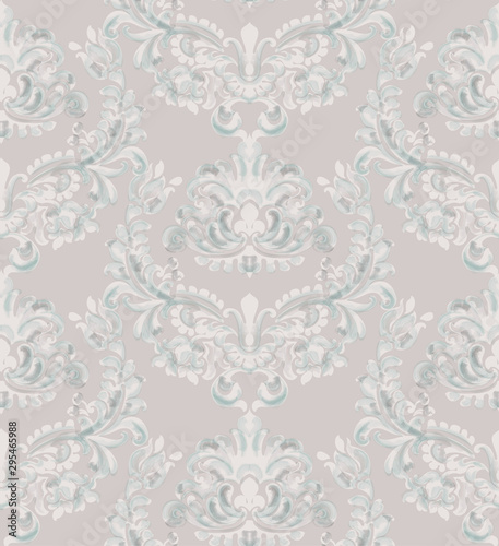 Rococo texture pattern Vector. Floral ornament decoration. Victorian engraved retro design. Vintage grunge fabric decors. Luxury fabrics