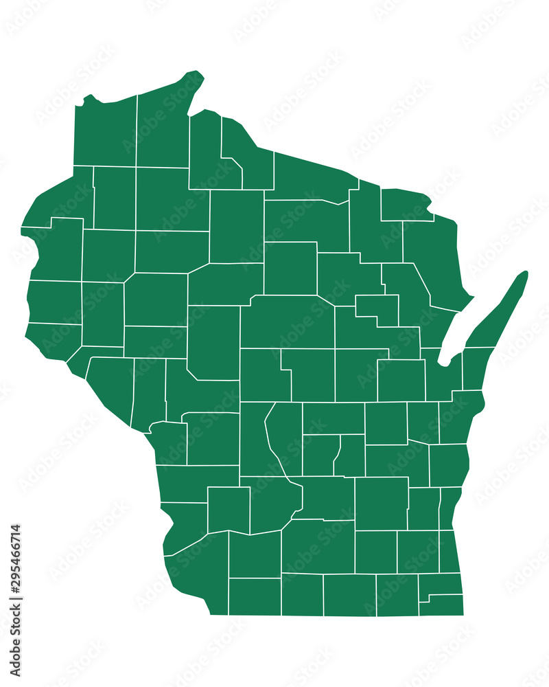 Fototapeta premium Karte von Wisconsin