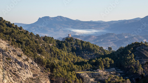 Views from Alcoi mountains of Cocentaina castle. © Pablo Eskuder