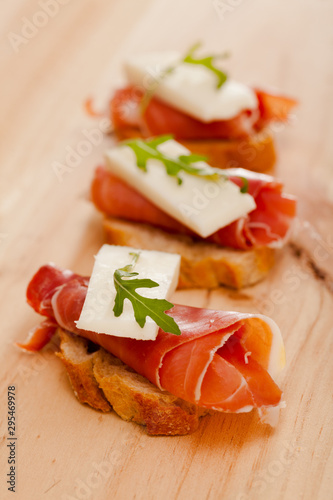 perfect sandwich made with rye bread cheese and Parma ham