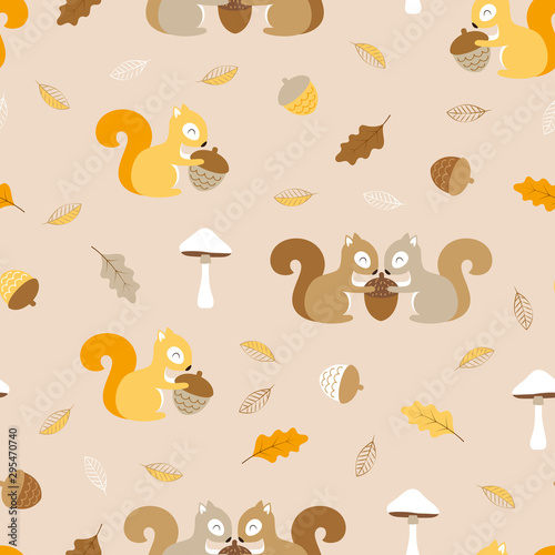 simple pattern with squirrels