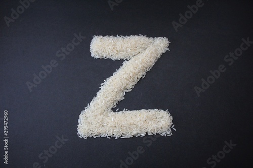 Letter Z formed from rice grians photo