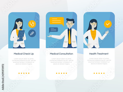 medical app onboarding screen set