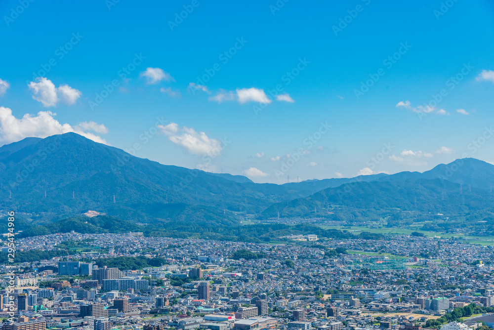 天拝山から見た福岡の景色