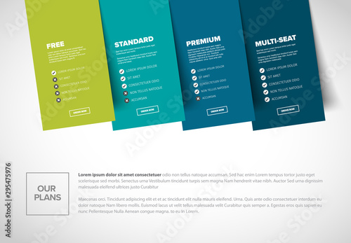 Product service subscription plans template