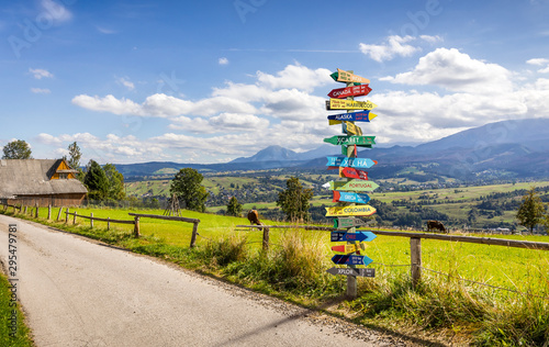 Different world directions signpost photo