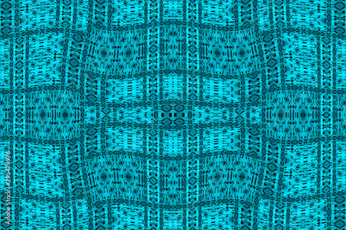 Colorful African fabric, turquoise blue color