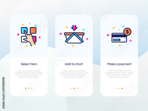 online shopping onboarding screen design template