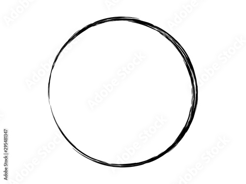 Grunge thin frame.Grunge black ink circle.Grunge marking element made for your project.Grunge black element made for your design.