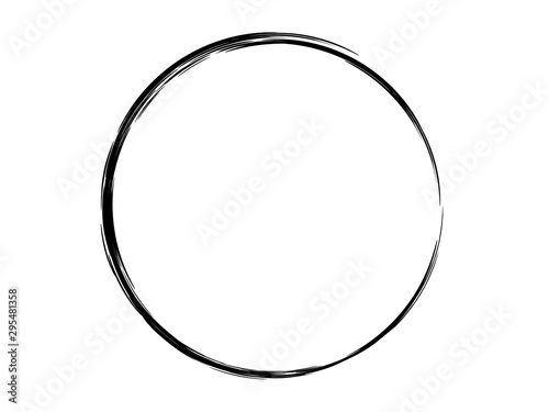Grunge circle made of black paint.Grunge oval shape made of ink.Grunge frame.Grunge marking element made with art brush.