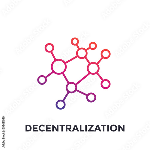 decentralization vector symbol isolated on white