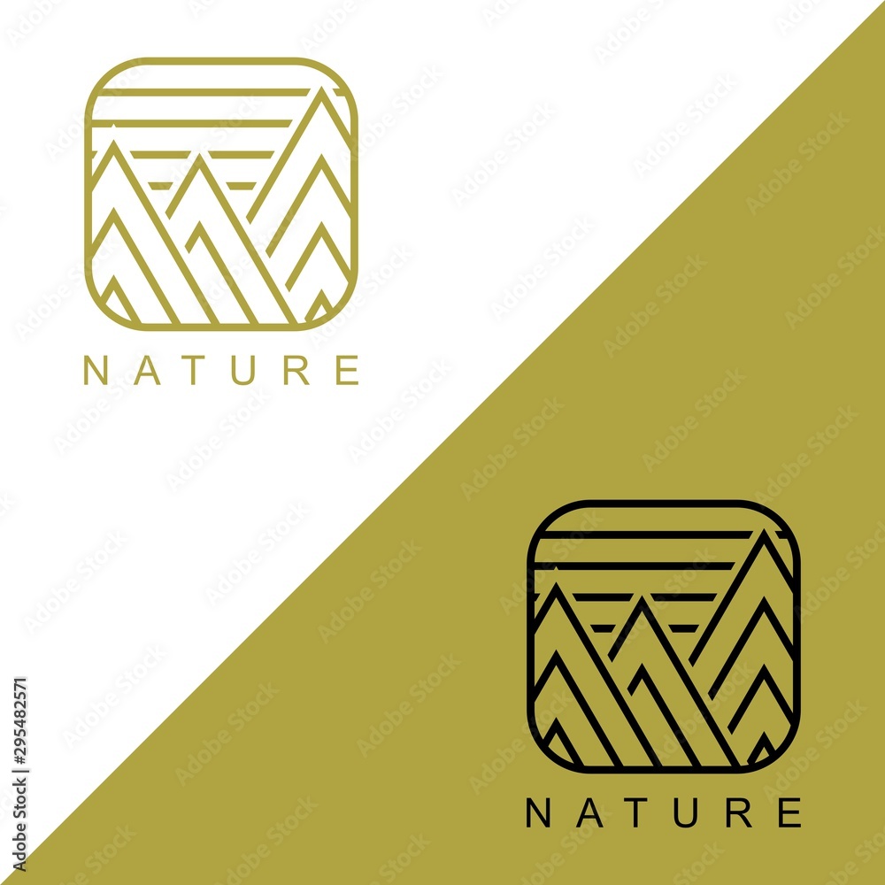 Nature Logo Design. Line Art. Luxury Logo Stock Vector | Adobe Stock