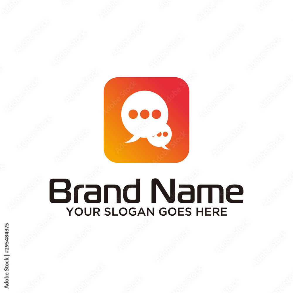 Chat template logo vector art