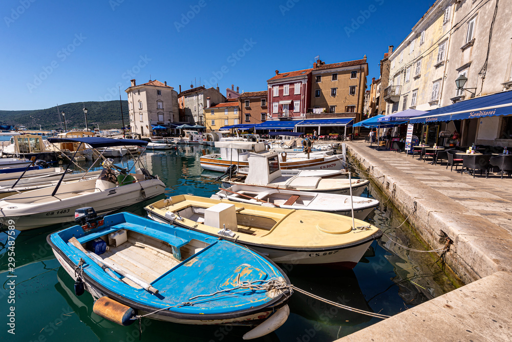 Boats in the city of Cres, Croatia