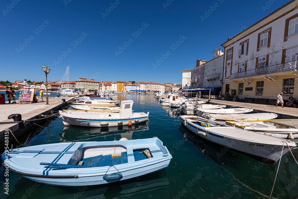 Boats in the city of Cres, Croatia