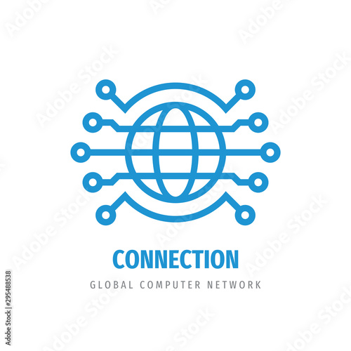 Global computer network - concept logo design. Connection icon sign. Vector illustration. 