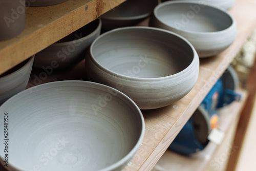 Принти на полотні Gray handmade ceramic plates