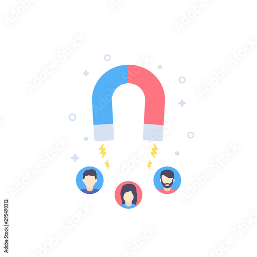 Customer retention icon with magnet photo